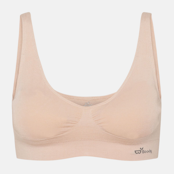 Rose nude padded bamboo bra without underwire