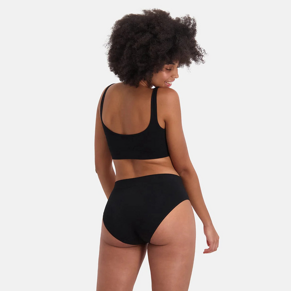 Belle bamboo maxi panties with narrow elastic edge - black 3 pack