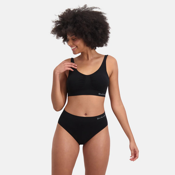 Belle bamboo maxi panties with narrow elastic edge - black 3 pack