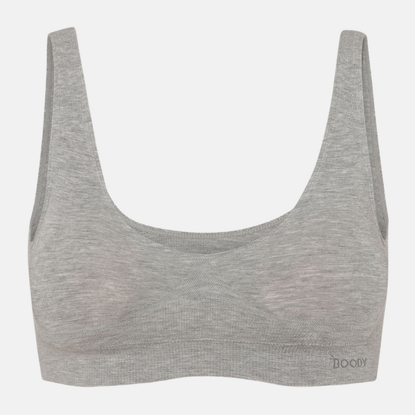 Light grey padded bamboo bra without underwire