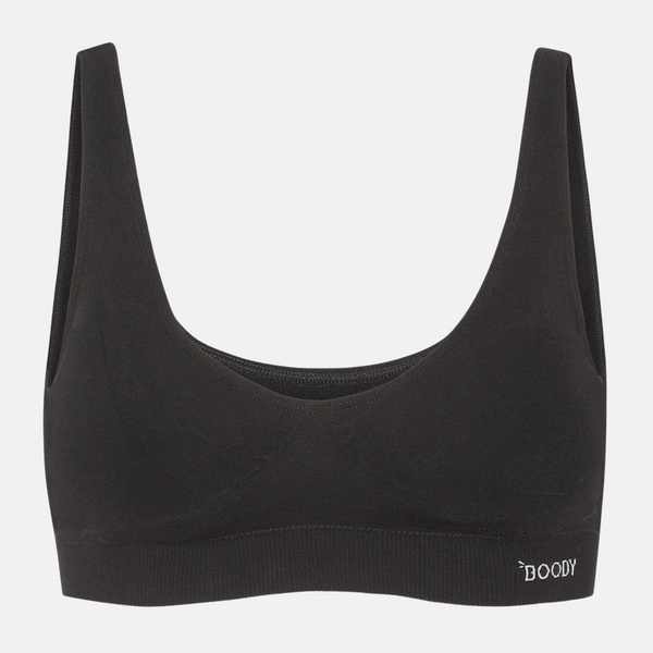 Black padded bamboo bra without underwire