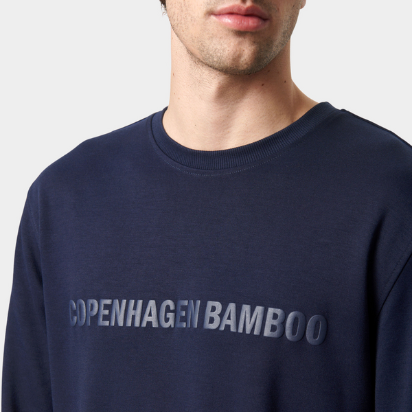 Navy bamboo jogging set with logo