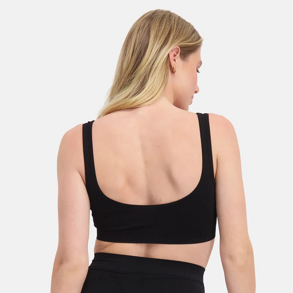 Fleur bamboo padded non-wired bra - black