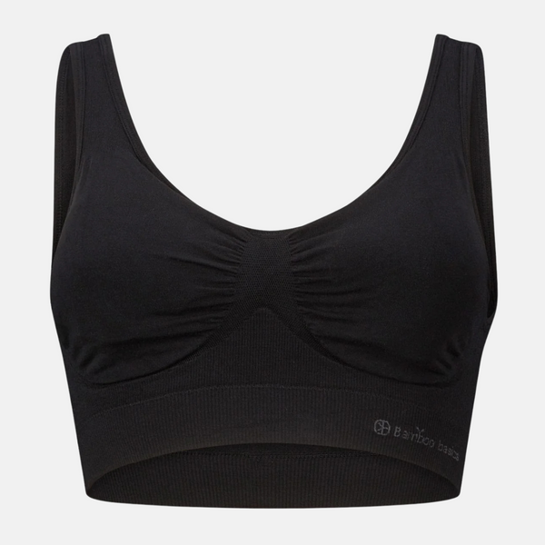Fleur bamboo padded non-wired bra - black