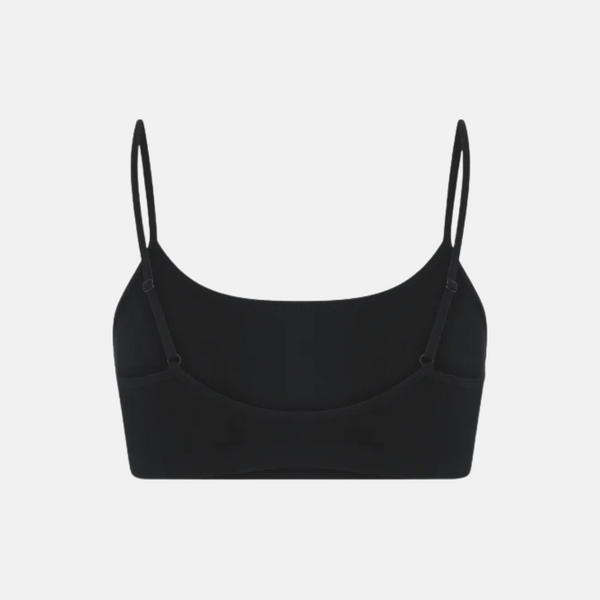 Black bra top in bamboo with thin straps
