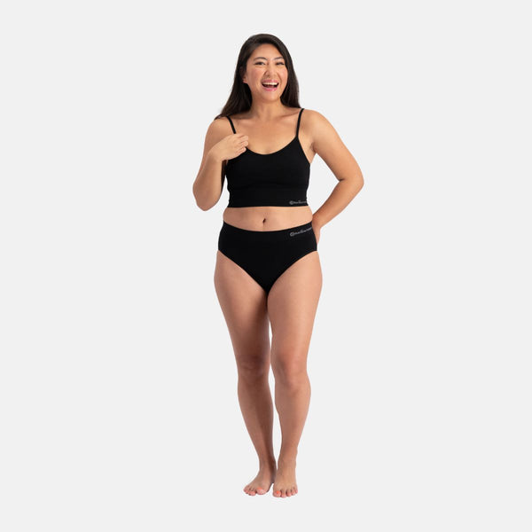 Black bamboo bra v-neck with lining