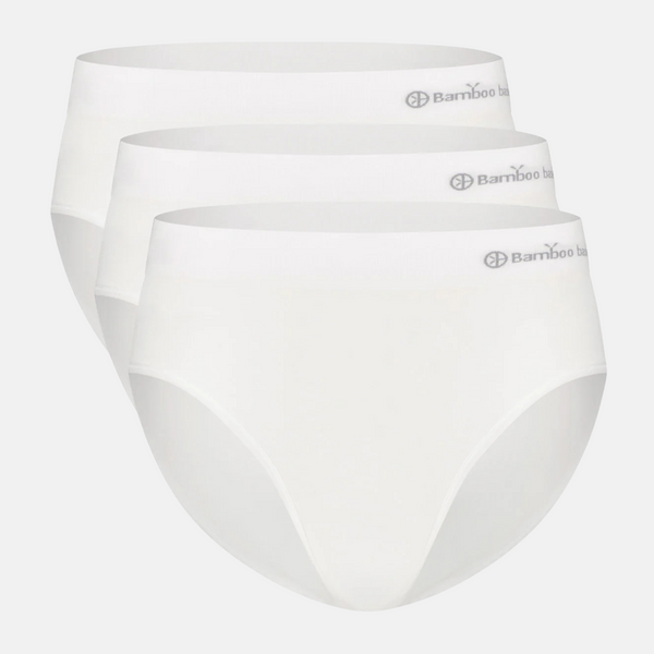 Belle bamboo maxi panties - white 3 pack
