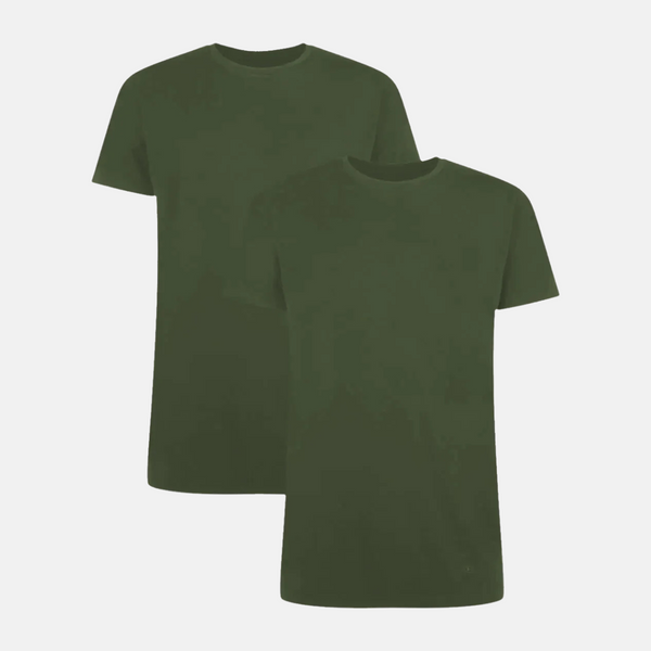 Ruben bamboo crew neck T-shirt - dark green 2 pack