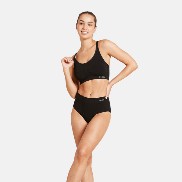 Bamboo bra for large breasts - black