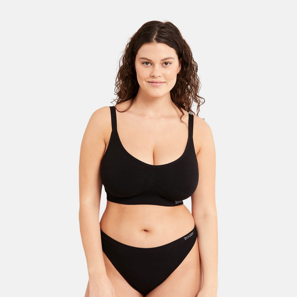 Bamboo bra for large breasts - black