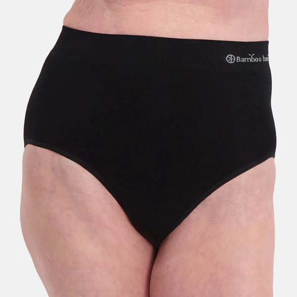 Amy bamboo extra high maxi panties - black 2 pack