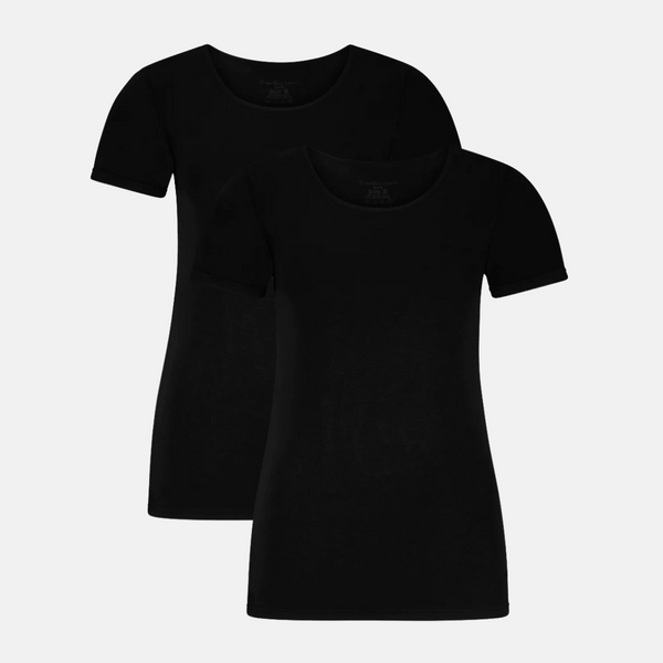 Kate bamboo T-shirt round neck - black 2 pack