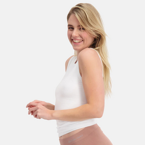 2 pak Hvid bambus rib tank tops fra Bamboo Basics