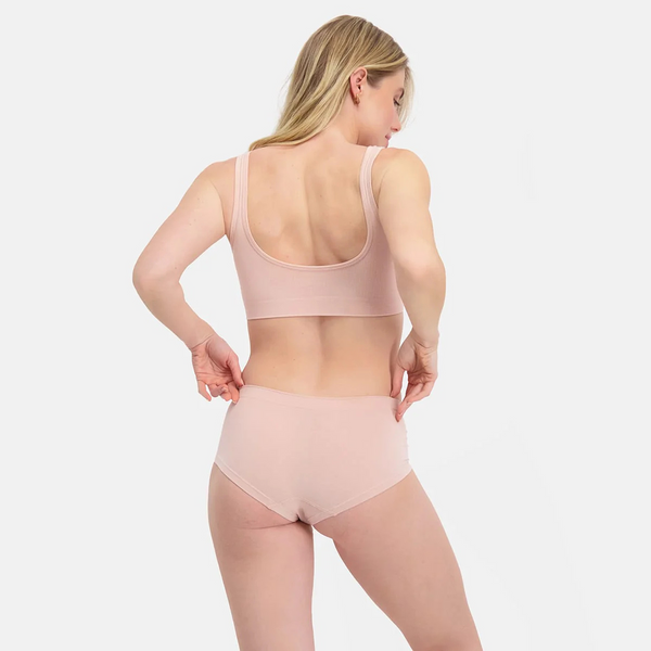Sophie bamboo hipsters with narrow elastic edge - rose nude 2 pack