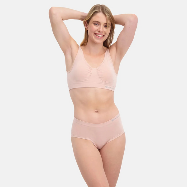 Sophie bamboo hipsters with narrow elastic edge - rose nude 2 pack