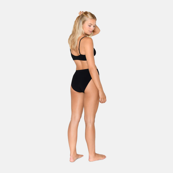 Black bra top in bamboo with thin straps