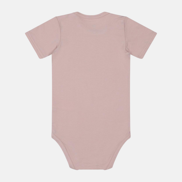 Short-sleeved pink bamboo bodysuit