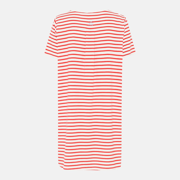 Bea short-sleeved bamboo nightgown - Red striped