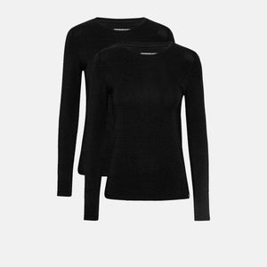 2 pak sort langærmet bambus T-shirt