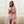 Pink striped bamboo long-sleeved nightgown