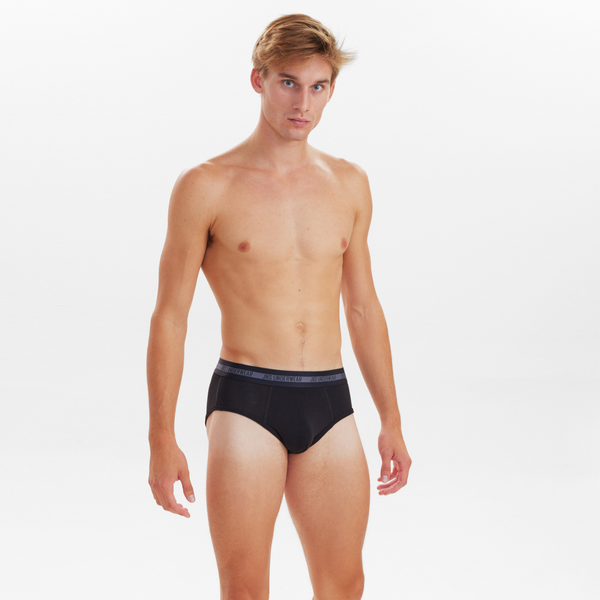 3 pairs of bamboo men's briefs black