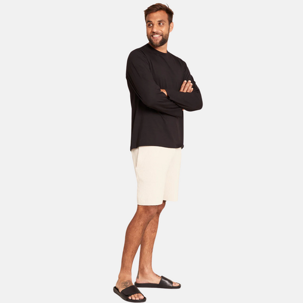 Black long sleeve crew neck bamboo T-shirt