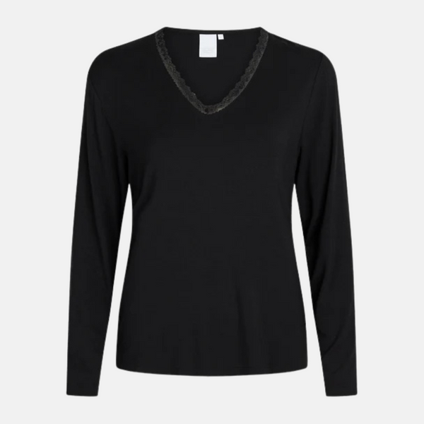 Jordan bamboo long sleeve nightgown - black