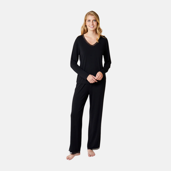 Jasmin bamboo night pants - black