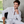 White bamboo pajama pants with narrow gray stripes