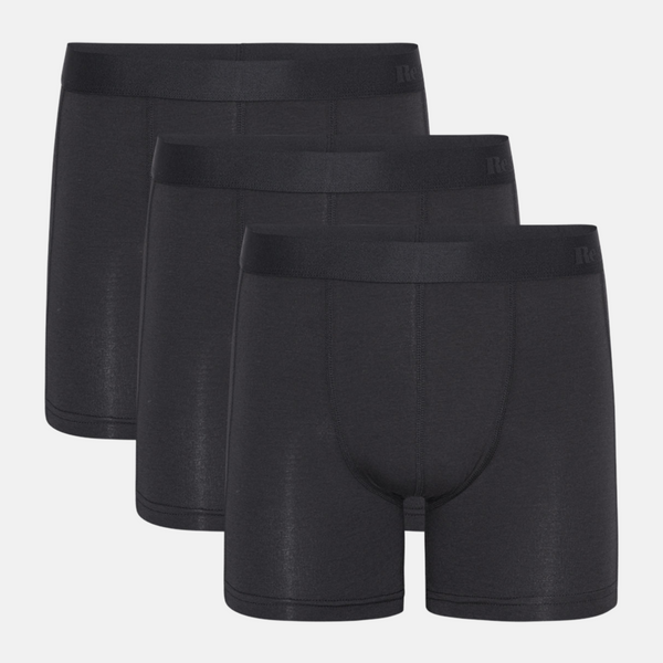 3 pairs of black bamboo long-leg briefs