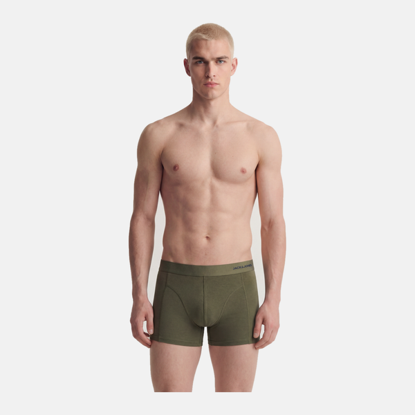 3 pak bambus underbukser i vinrød/navy/mørkegrøn fra Jack & Jones