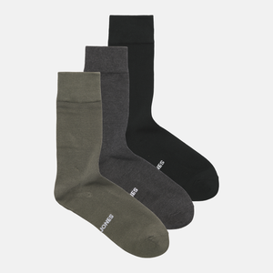 3 pak bambus strømper i oliven/mørkegrå/sort fra Jack & Jones
