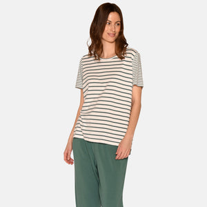 Kortærmet Sagebrush stribet bambus T-shirt fra CCDK