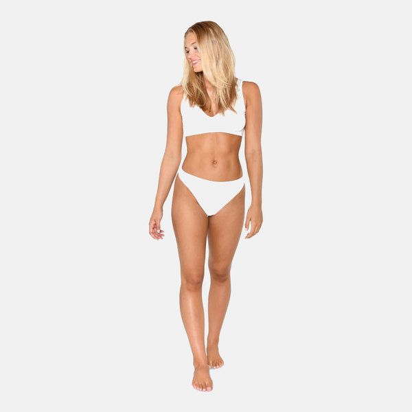 White bamboo G-string panties