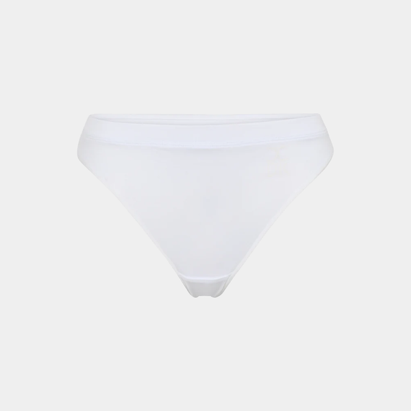White bamboo G-string panties