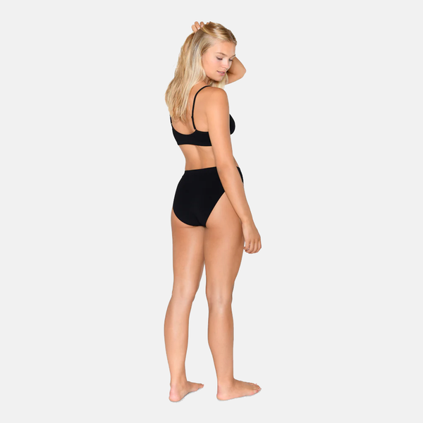 Black bra top in bamboo with thin straps