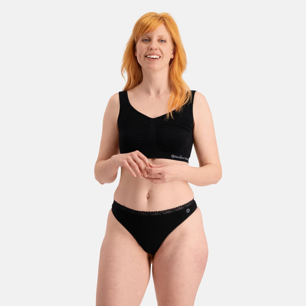 3 pack Black seamless bamboo G-string panties