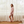 Pink striped bamboo long-sleeved nightgown