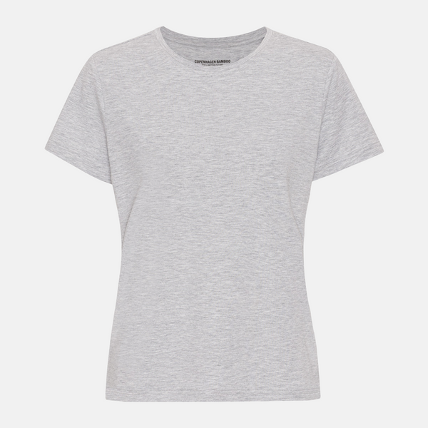 Light grey short-sleeved bamboo T-shirt