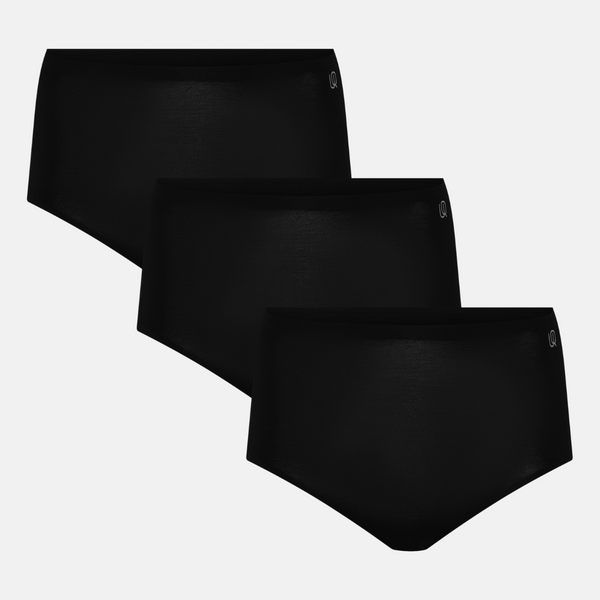 3 pack Bamboo maxi panties - black
