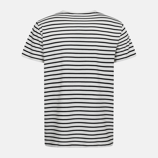 Black/white striped crew neck bamboo t-shirt