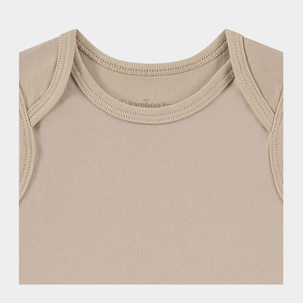 Mikky short-sleeved bamboo bodysuit - 3 pack - pink, green, beige