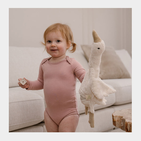 Bobby long sleeve bamboo bodysuit - 3 pack - pink, green, beige