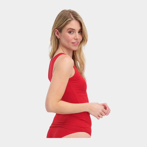Anna bamboo tank top - red 2 pack
