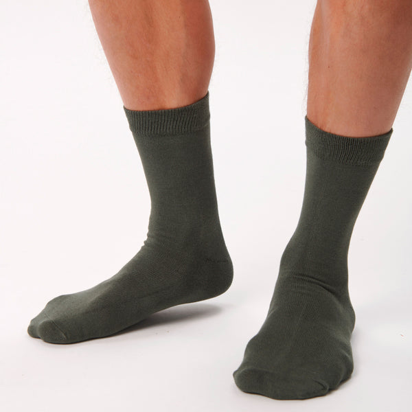 5 pairs of Bamboo Socks - Army and stripe mix