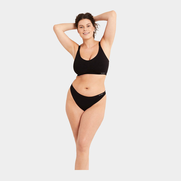 Bamboo bra for large breasts - black