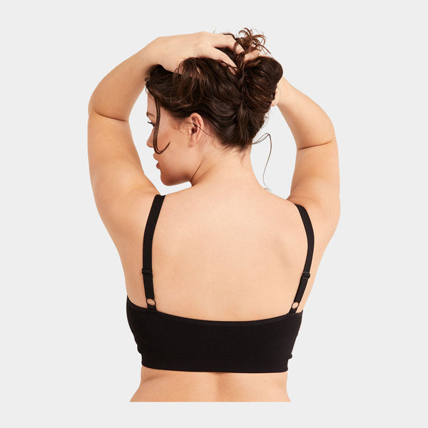 Bamboo bra for large breasts - black