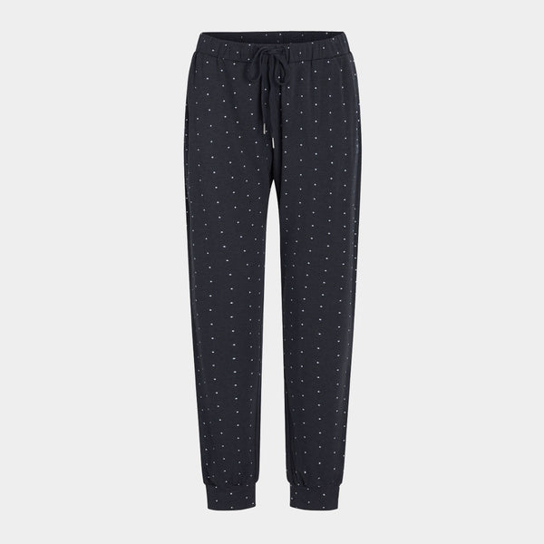 Betty bamboo night pants navy with dots