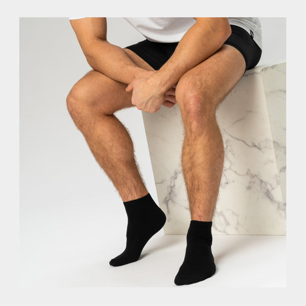 5 pairs of black bamboo ankle socks