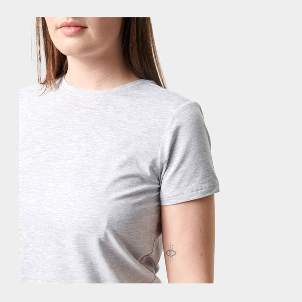 Light grey short-sleeved bamboo T-shirt